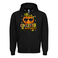 Black Coolest Pumpkin In The Patch Zipper Hoodie - texasbilliewilder