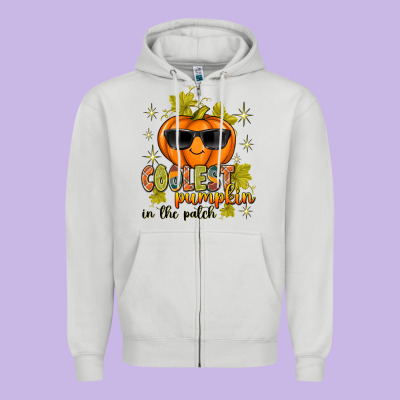 Coolest Pumpkin In The Patch Zipper Hoodie Designed By Texasbilliewilder