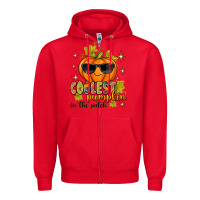 Red Coolest Pumpkin In The Patch Zipper Hoodie - texasbilliewilder