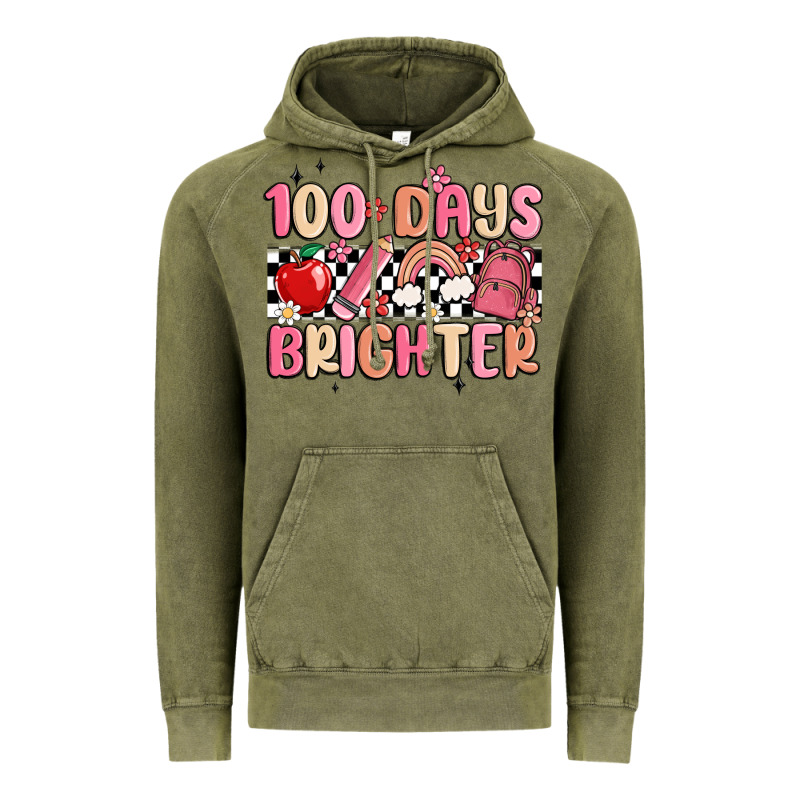 100 Days Brighter Vintage Hoodie by MaliasSmallBusiness | Teevron