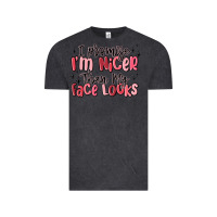 Vintage Black i promise i'm nicer than my face looks Vintage Tee - MaliasSmallBusiness