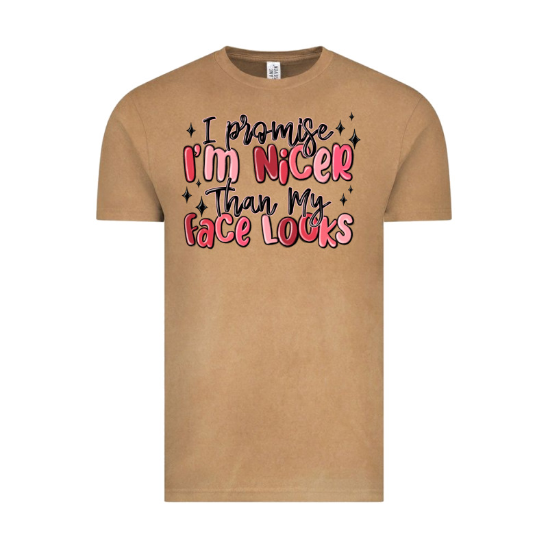 I Promise I'm Nicer Than My Face Looks Vintage Tee by MaliasSmallBusiness | Teevron