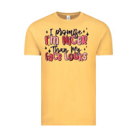 Vintage Mustard i promise i'm nicer than my face looks Vintage Tee - MaliasSmallBusiness