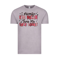 Vintage Zinc i promise i'm nicer than my face looks Vintage Tee - MaliasSmallBusiness
