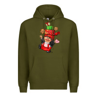 Army Green cute christmas girl gnome Premium Hoodie - CowGirlArtShop