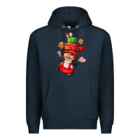Navy cute christmas girl gnome Premium Hoodie - CowGirlArtShop
