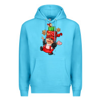 Ocean Blue cute christmas girl gnome Premium Hoodie - CowGirlArtShop
