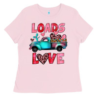 Bubblegum Pink loads of love truck Ladies Tee - JahusDesignShop