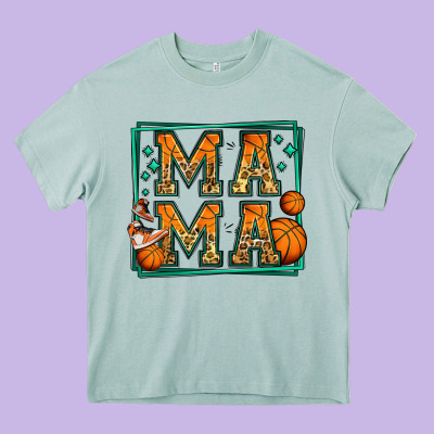 Basketball Mama Heavy Core Tee Designed By Jasminsmagicworld
