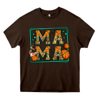 Chocolate Brown basketball mama Heavy Core Tee - Jasminsmagicworld