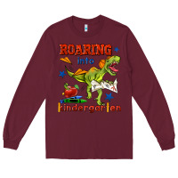 Burgundy roaring into kindergarten Long Sleeve Tee - BundleAndBundleShop