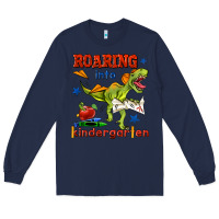 Navy roaring into kindergarten Long Sleeve Tee - BundleAndBundleShop