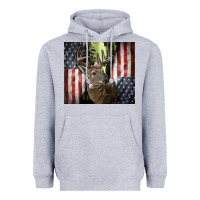 Heather Grey usa deer hunting woods Heavyweight Hoodie - CowGirlArtShop