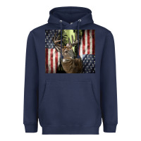 Navy usa deer hunting woods Heavyweight Hoodie - CowGirlArtShop