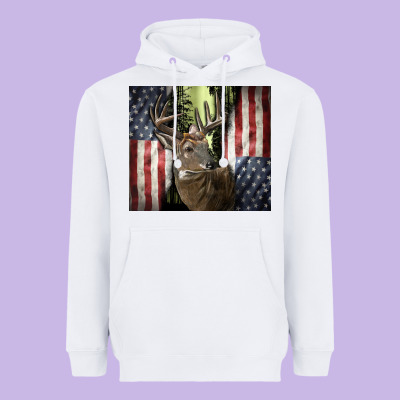 Usa Deer Hunting Woods Heavyweight Hoodie Designed By Cowgirlartshop