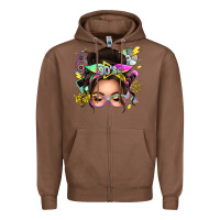 Chestnut 90s messy bun Zipper Hoodie - texasbilliewilder