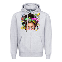 Heather Grey 90s messy bun Zipper Hoodie - texasbilliewilder