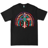 Black gemstone cross american flag turquoise rainbow Premium Tee - Artiststas