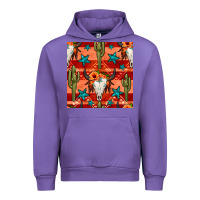 Tulip bull skull cactus seamless pattern Urban Hoodie - BundleAndBundleShop