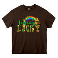 Chocolate Brown feeling lucky with coins Heavy Core Tee - AdoDesignShop