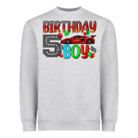 Heather Grey birthday boy 5 Heavyweight Sweatshirt - BundleAndBundleShop
