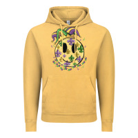 Vintage Mustard smiley face mardi gras Vintage Hoodie - MaliasSmallBusiness