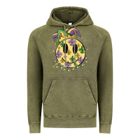 Vintage Olive smiley face mardi gras Vintage Hoodie - MaliasSmallBusiness