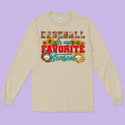 Baseball Is My Favorite Season Long Sleeve Tee Designed By Bundleandbundleshop