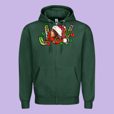 Joy With Woman Zipper Hoodie Designed By Nancycooperartshop