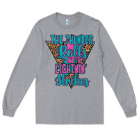 Heather Grey THE THUNDER ROLLS AND THE LIGHTNIN’ STRİKES Long Sleeve Tee - JahusDesignShop