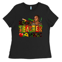Black black teacher  magic Ladies Tee - AdoDesignShop