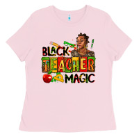 Bubblegum Pink black teacher  magic Ladies Tee - AdoDesignShop