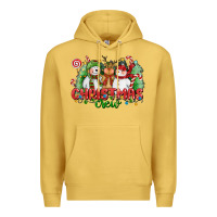 Antique Gold christmas crew polar bear reindeer and snowman Premium Hoodie - CowGirlArtShop