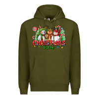 Army Green christmas crew polar bear reindeer and snowman Premium Hoodie - CowGirlArtShop