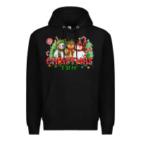 Black christmas crew polar bear reindeer and snowman Premium Hoodie - CowGirlArtShop