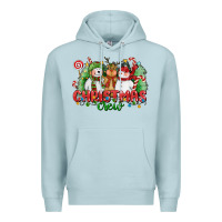 Blue Mist christmas crew polar bear reindeer and snowman Premium Hoodie - CowGirlArtShop