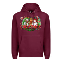 Burgundy christmas crew polar bear reindeer and snowman Premium Hoodie - CowGirlArtShop