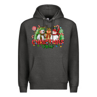 Charcoal Heather christmas crew polar bear reindeer and snowman Premium Hoodie - CowGirlArtShop