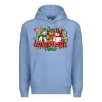 Colony Blue christmas crew polar bear reindeer and snowman Premium Hoodie - CowGirlArtShop