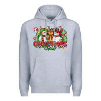 Heather Grey christmas crew polar bear reindeer and snowman Premium Hoodie - CowGirlArtShop