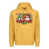 Mustard christmas crew polar bear reindeer and snowman Premium Hoodie - CowGirlArtShop