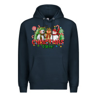 Navy christmas crew polar bear reindeer and snowman Premium Hoodie - CowGirlArtShop