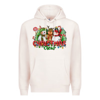 Pale Pink christmas crew polar bear reindeer and snowman Premium Hoodie - CowGirlArtShop