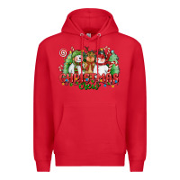 Red christmas crew polar bear reindeer and snowman Premium Hoodie - CowGirlArtShop