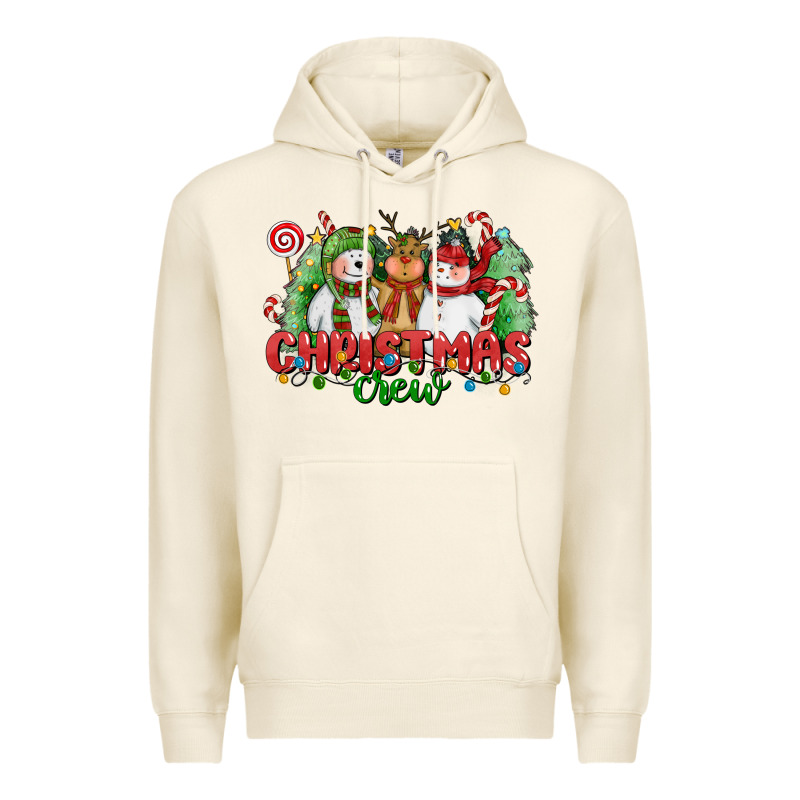 Christmas Crew Polar Bear Reindeer And Snowman Premium Hoodie by CowGirlArtShop | Teevron