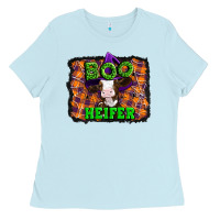 Baby Blue Boo heifer halloween Ladies Tee - Artiststas
