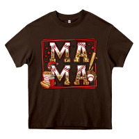 Chocolate Brown baseball mama Heavy Core Tee - Jasminsmagicworld
