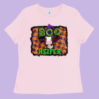 Boo Heifer Halloween Ladies Tee Designed By Artiststas