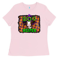 Bubblegum Pink Boo heifer halloween Ladies Tee - Artiststas