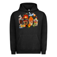 Pigment Black Firefighter Coffee Cups Urban Hoodie - FaDigitalArtStudio
